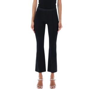 Helmut Lang Black Ponte Kick Flare Cropped Bootcut Pants